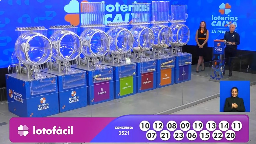 Números da Lotofácil 3521 de hoje