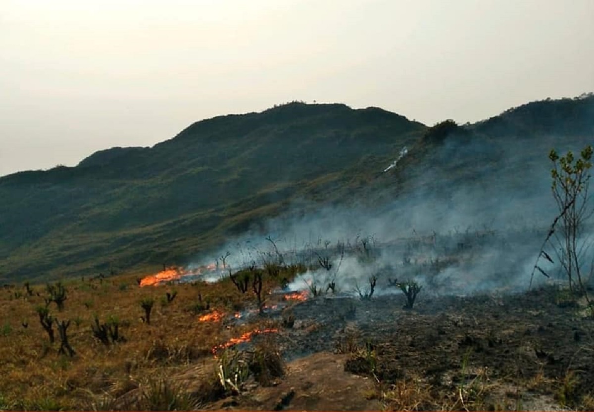 Serra de Ouro Branco sofre incêndio de grandes proporções; veja fotos