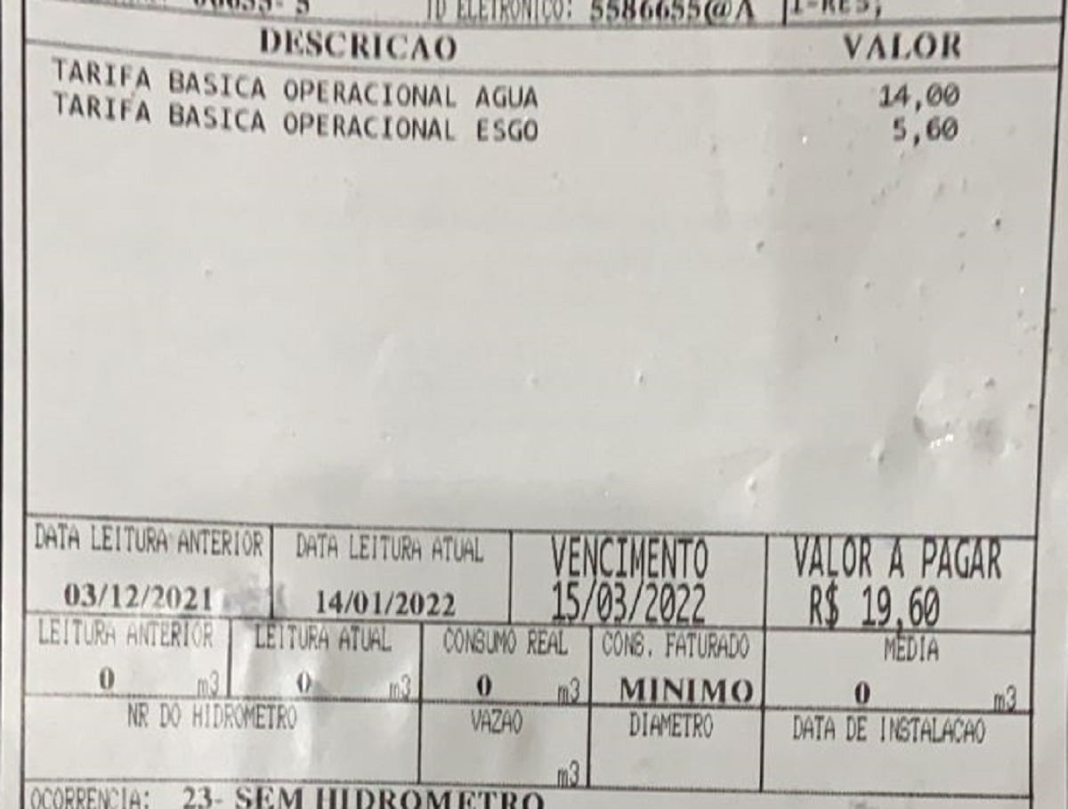 Vereadores de Mariana buscam isenção total do pagamento da conta de água