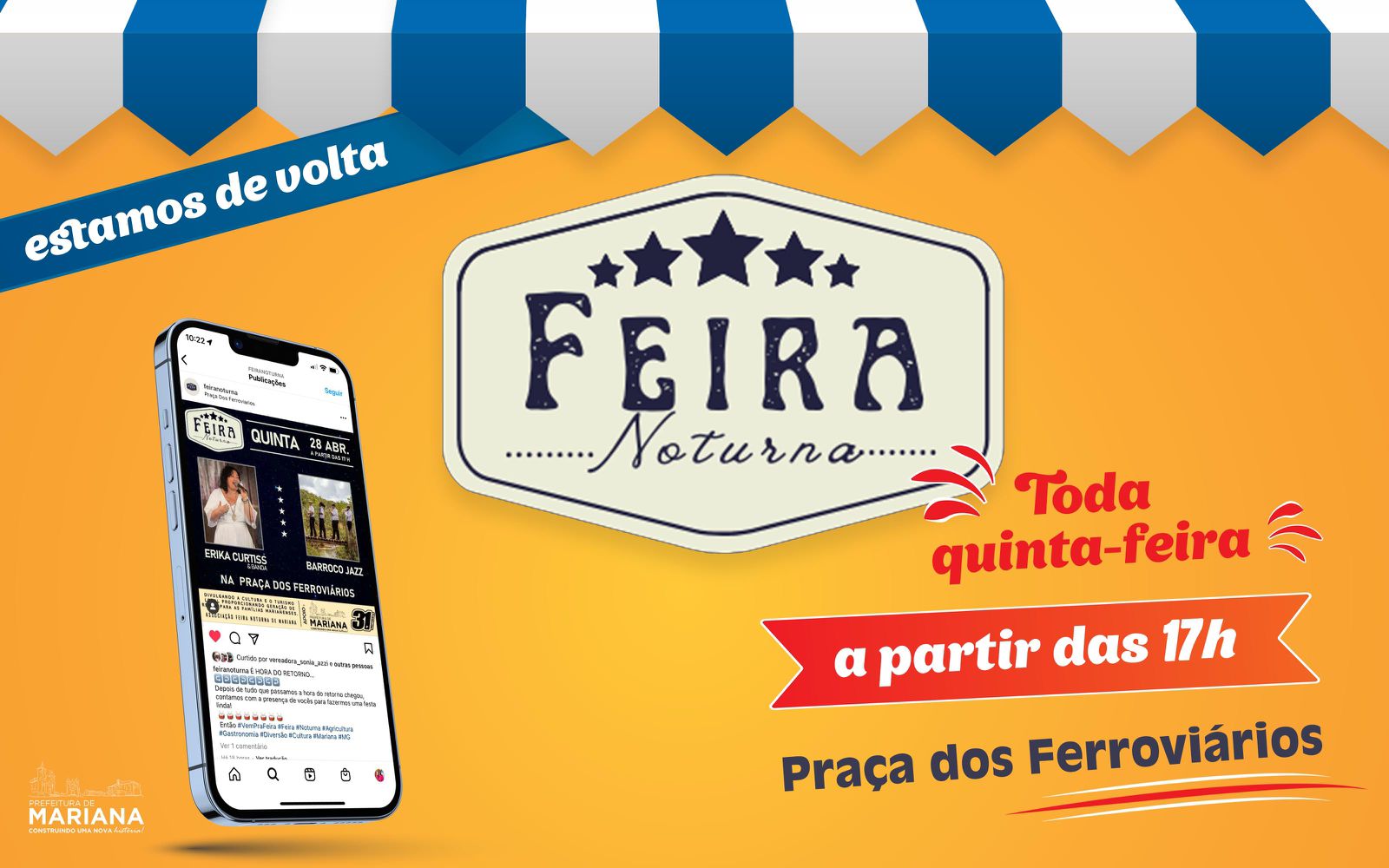Feira Noturna de Mariana (MG) retorna nesta quinta-feira