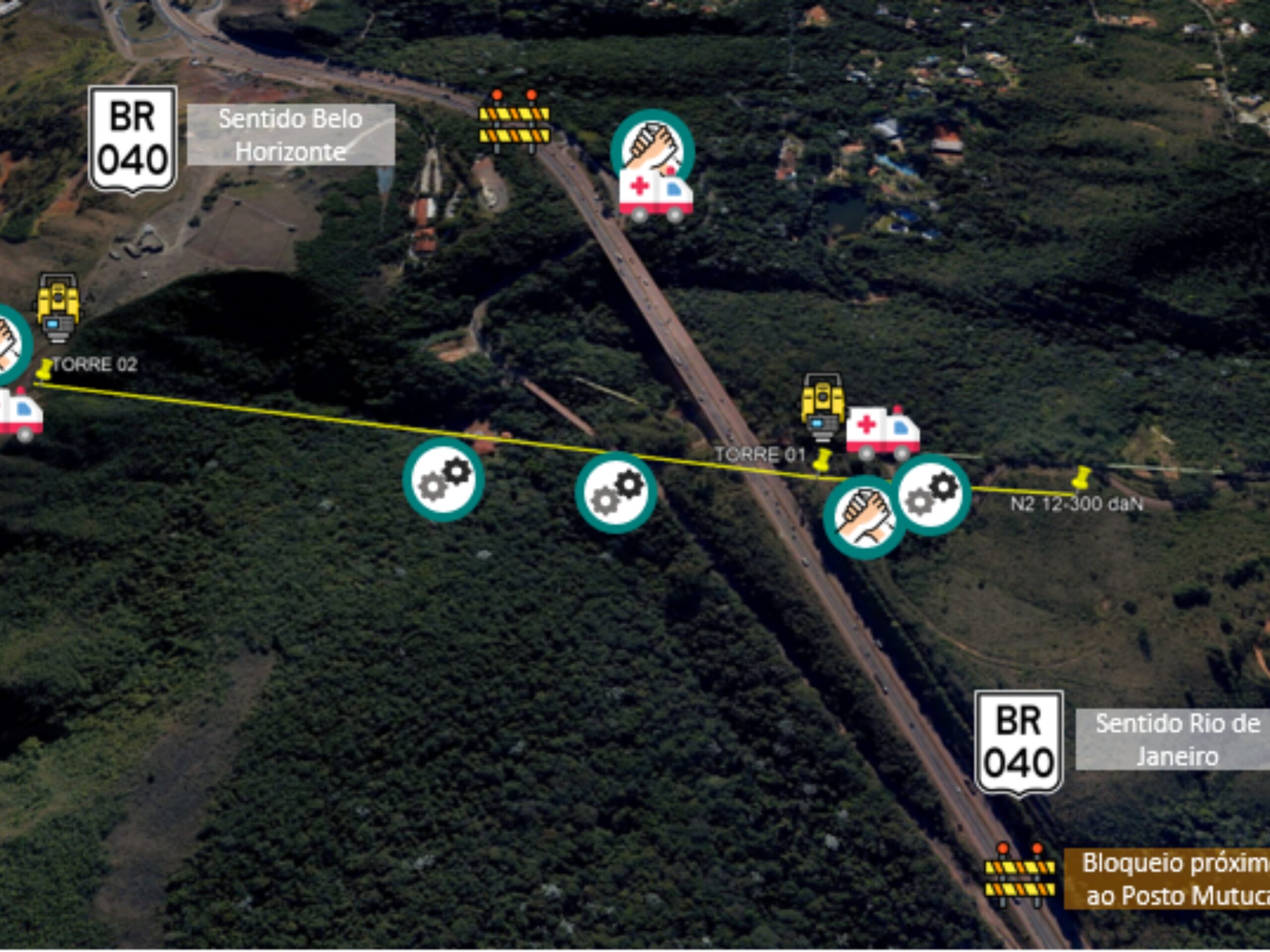 Rodovia BR-040, em Nova Lima, terá interdição intermitente no início da tarde de sábado (11)