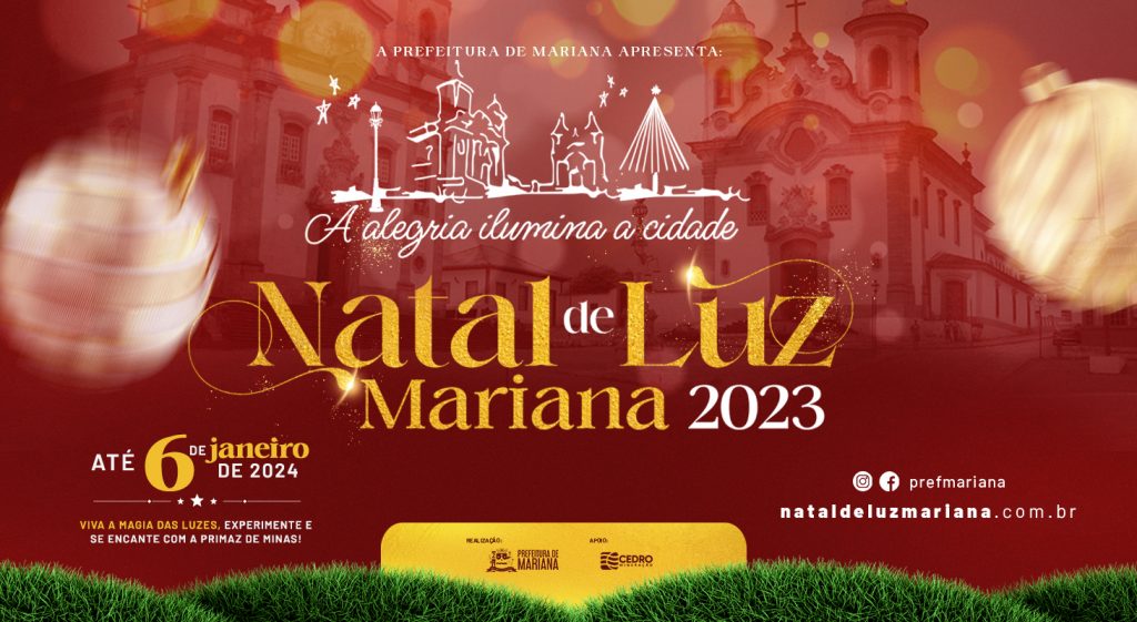Prefeitura de Mariana lança Natal de Luz 2023 na sexta-feira