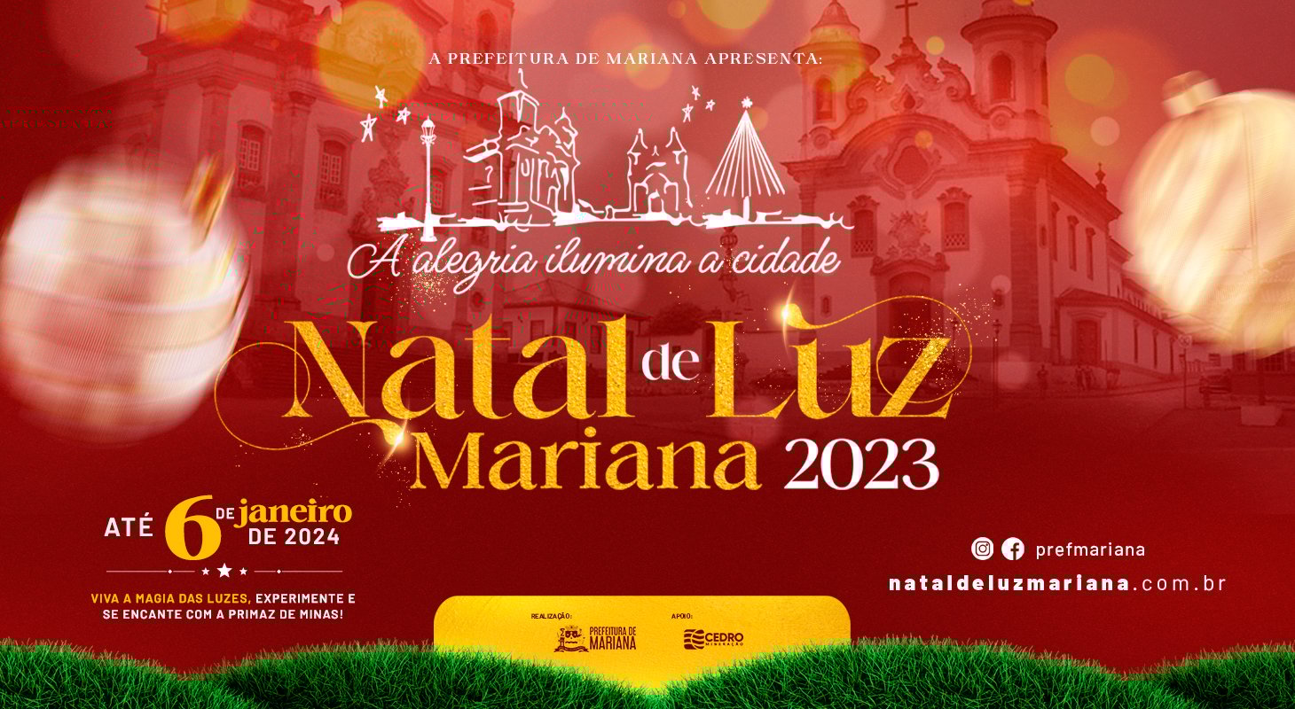 Prefeitura de Mariana lança Natal de Luz 2023 na sexta-feira
