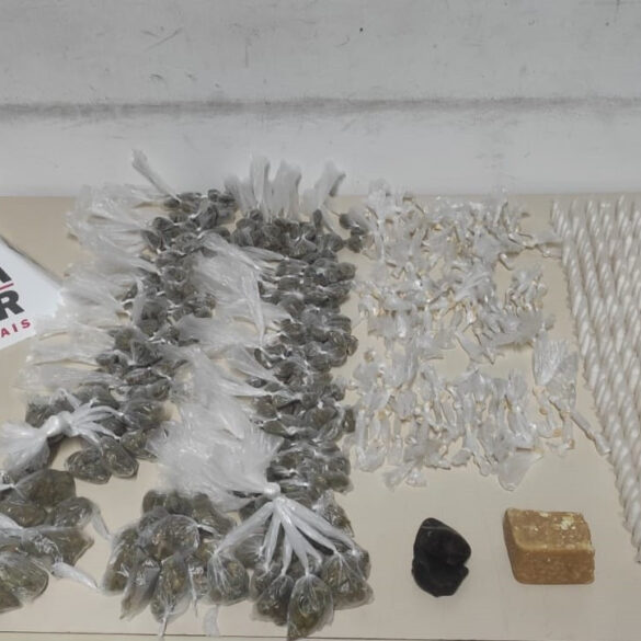 Polícia Militar apreende grande quantidade de drogas no bairro Cardoso, em Itabirito