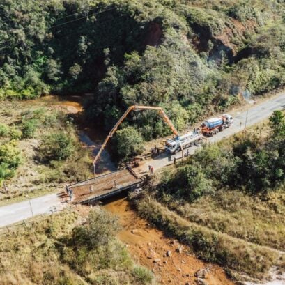 Ponte do Praião recebe concretagem e obra entra na reta final em Itabirito