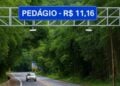 Pedágio entre Ouro Preto e Belo Horizonte deve custar R$ 11,16, somando duas tarifas eletrônicas na BR-356