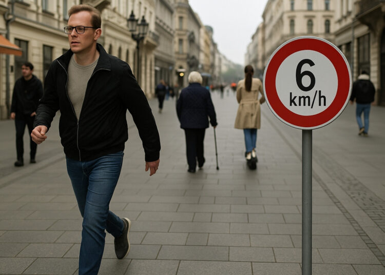 País europeu aprova lei que limita velocidade de pedestres nas calçadas