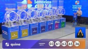 Números do sorteio da Quina 6874