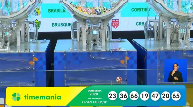 Números do sorteio da Timemania 2320