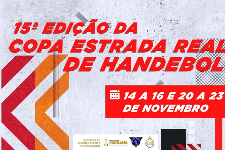 Mariana recebe 15ª Copa Estrada Real de Handebol entre 14 e 23 de novembro