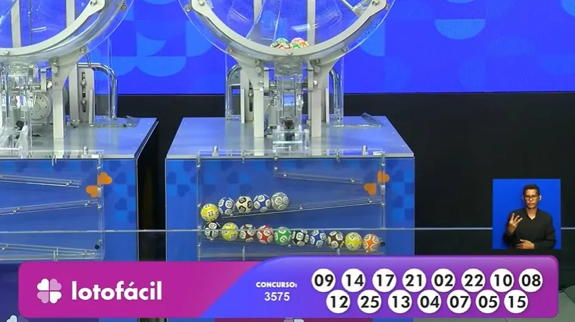 Números do sorteio da Lotofácil 3575