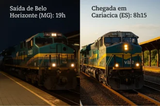 Trem noturno que liga Belo Horizonte e Cariacica começa a operar neste quinta-feira